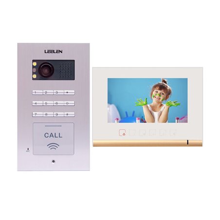 Videointerfon Leelen N72B cu tastatura si cititor de card - alb