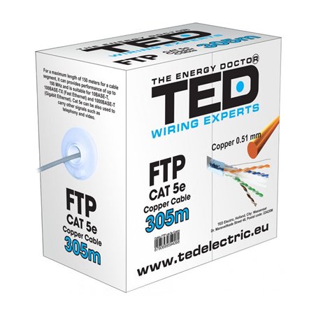 Cablu FTP cat.5e cupru integral 0.52 24AWG FLUKE PASS