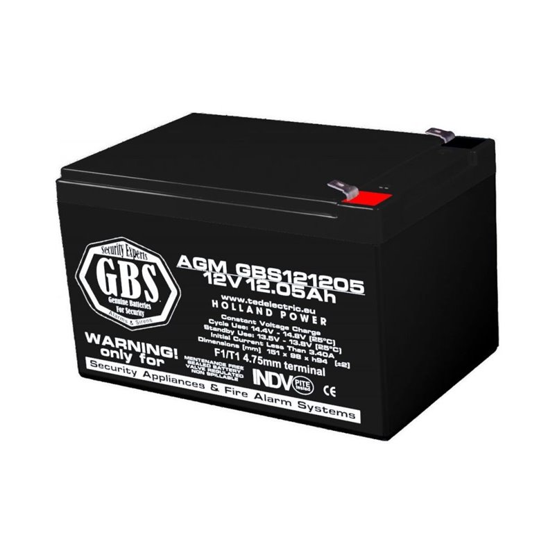 Acumulator stationar AGM VRLA 12V 12.05Ah F1 GBS121205 Acumulator stationar AGM VRLA 12V 12.05Ah F1 GBS121205