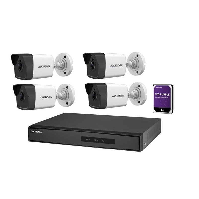 KIT IP 4X IPCAMBULLET 1XNVR 1XHDD1TB POE