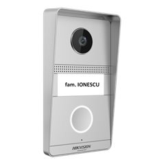 Kit videointerfon analogic 7inch, camera 2MP, conectare 2 fire - HIKVISION DS-KIS101-P(S)