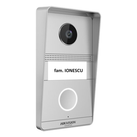 Kit videointerfon analogic 7inch, camera 2MP, conectare 2 fire - HIKVISION DS-KIS101-P(S)