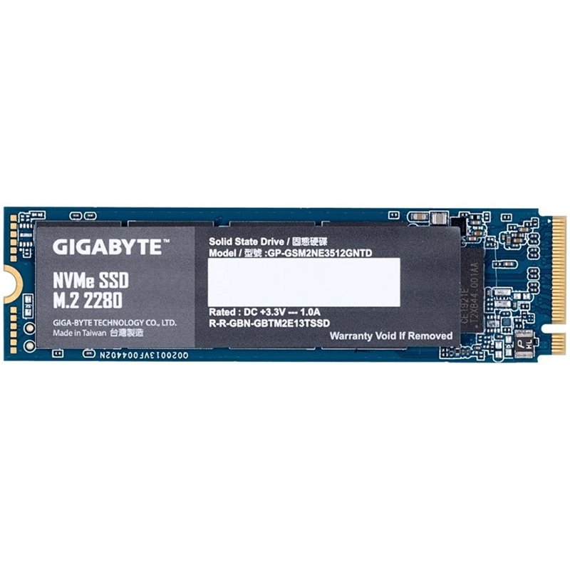 GIGABYTE NVMe SSD 256GB, PCI-Express 3.0 x4, NVMe 1.3, NAND Flash, Sequential Read speed - Up to 1700 MB/s, Sequential Write spe GIGABYTE NVMe SSD 256GB, PCI-Express 3.0 x4, NVMe 1.3, NAND Flash, Sequential Read speed - Up to 1700 MB/s, Sequential Write spe