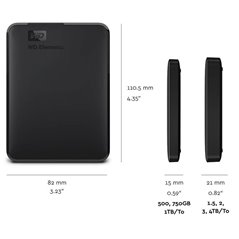 EHDD 4TB WD 2.5" ELEMENTS USB 3.0 BK