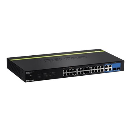Switch Web Smart 24 porturi 10/100 Mbps, 4 x 2 porturi Gigabit RJ-45/SFP - TRENDnet TEG-424WS