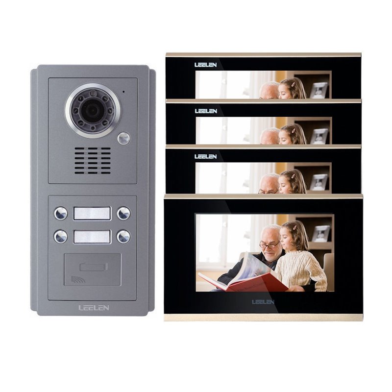 Videointerfon IP LEELEN 4 familii cu cititor de card Videointerfon IP LEELEN 4 familii cu cititor de card