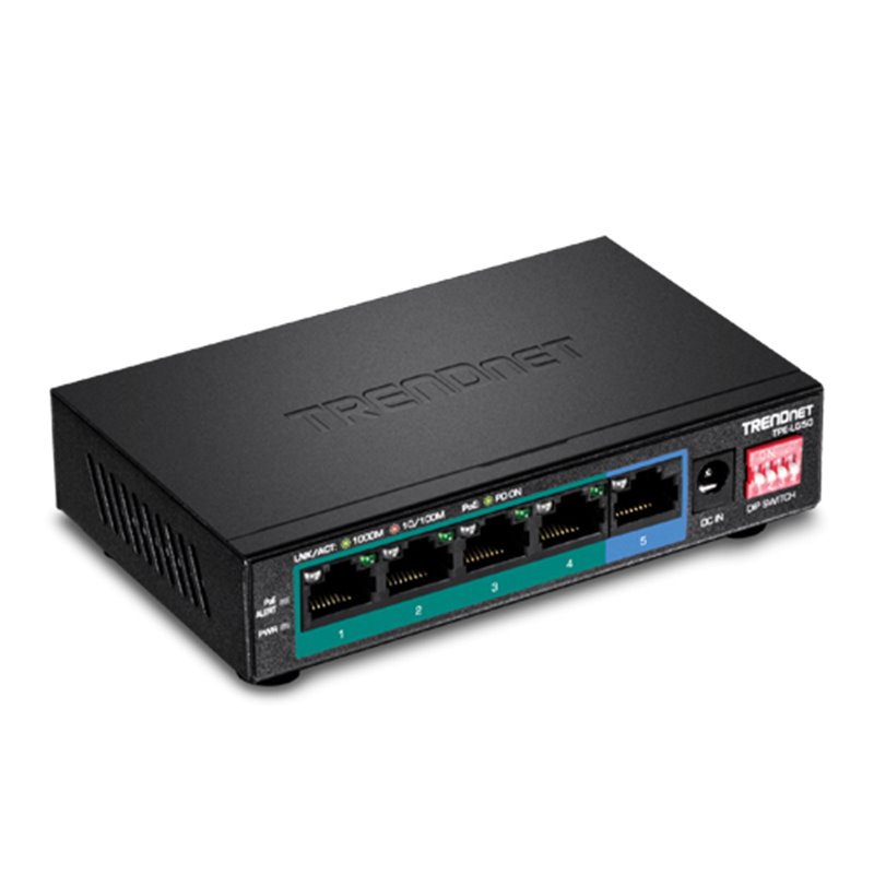 Switch 4 porturi Gigabit Long Range 200m PoE+, 1 port Gigabit - TRENDnet TPE-LG50 Switch 4 porturi Gigabit Long Range 200m PoE+, 1 port Gigabit - TRENDnet TPE-LG50