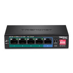 Switch 4 porturi Gigabit Long Range 200m PoE+, 1 port Gigabit - TRENDnet TPE-LG50