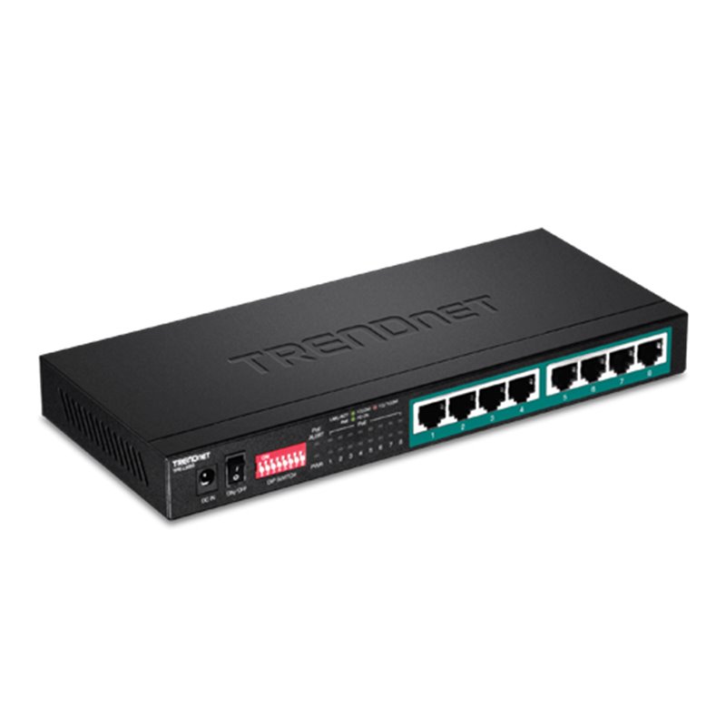 Switch 8 porturi Gigabit Long Range 200m PoE+ - TRENDnet TPE-LG80 Switch 8 porturi Gigabit Long Range 200m PoE+ - TRENDnet TPE-LG80