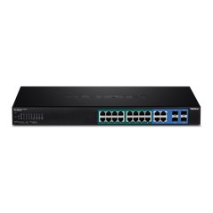 Switch Web Smart, 16 x Gigabit PoE+, 4 x Gigabit/SFP, putere 370W - TRENDnet TPE-1620WSF