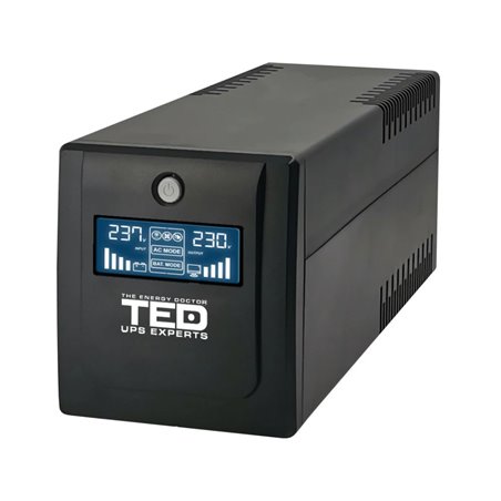 UPS 1100VA / 600W LCD Line Interactive cu stabilizator 4 iesiri schuko