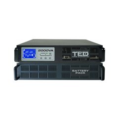 UPS 2000VA / 2000W rackabil 2U + cabinet 2U Online 2 schuko