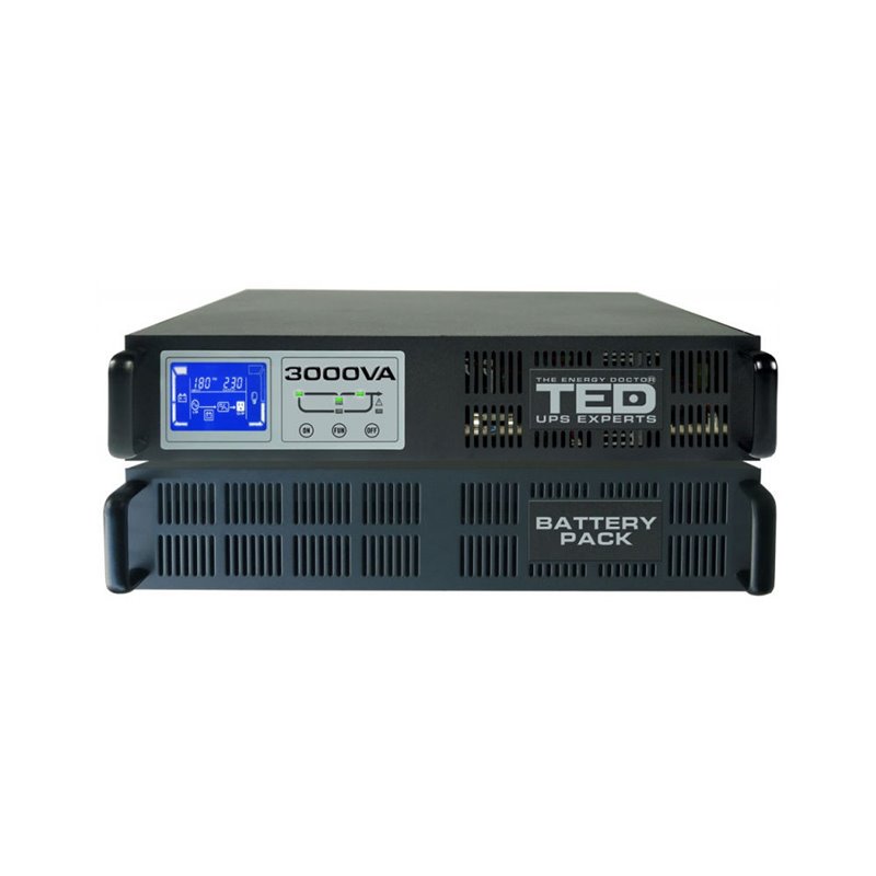 UPS 3000VA / 3000W rackabil 2U + cabinet 2U Online 2 schuko UPS 3000VA / 3000W rackabil 2U + cabinet 2U Online 2 schuko