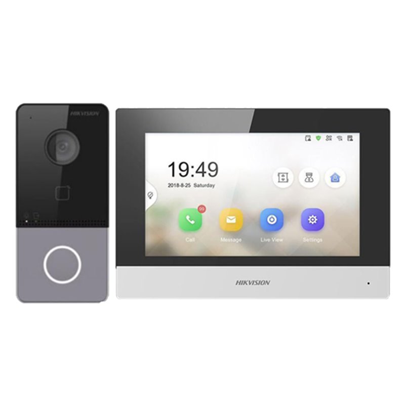 KIT videointerfon TCP/IP pentru 1 familie, monitor TFT LCD 7 inch - HIKVISION DS-KIS603-P KIT videointerfon TCP/IP pentru 1 familie, monitor TFT LCD 7 inch - HIKVISION DS-KIS603-P