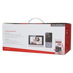 KIT videointerfon TCP/IP pentru 1 familie, monitor TFT LCD 7 inch - HIKVISION DS-KIS603-P