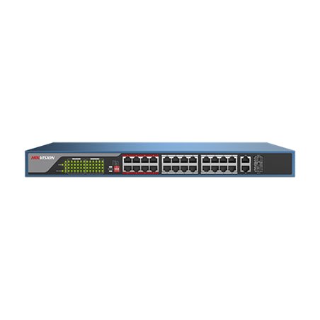 Switch 24 porturi PoE, 2 porturi uplink - HIKVISION DS-3E0326P-E