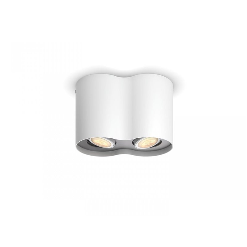 Pillar Hue plate/spiral white 2x5W 230V