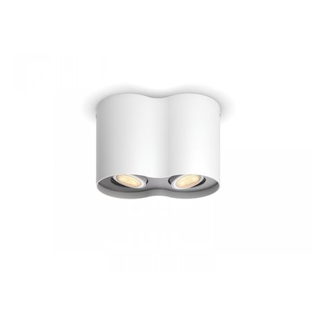Pillar Hue plate/spiral white 2x5W 230V