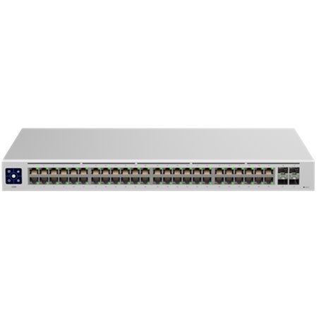UniFi Switch 48 is a fully managed Layer 2 switch with (48) Gigabit Ethernet ports and (4) 1G SFP ports for fiber connectivity
