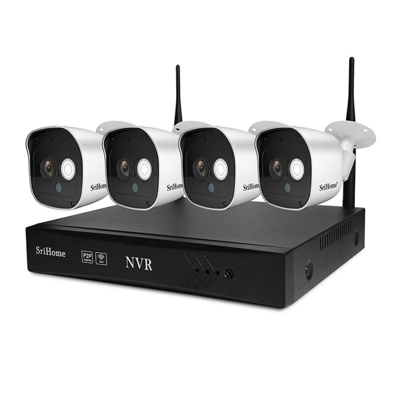 Sistem Supraveghere Wireless 4 Camere 2MP SriHome NVS002 Sistem Supraveghere Wireless 4 Camere 2MP SriHome NVS002