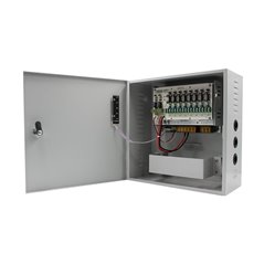 Sursa de alimentare CCTV 12V 10A 8 iesiri cu back-up STR1210-08CBD