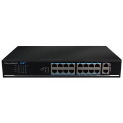 Switch 16 porturi PoE, 2 port uplink, 135W - UTEPO UTP1218-PSB150