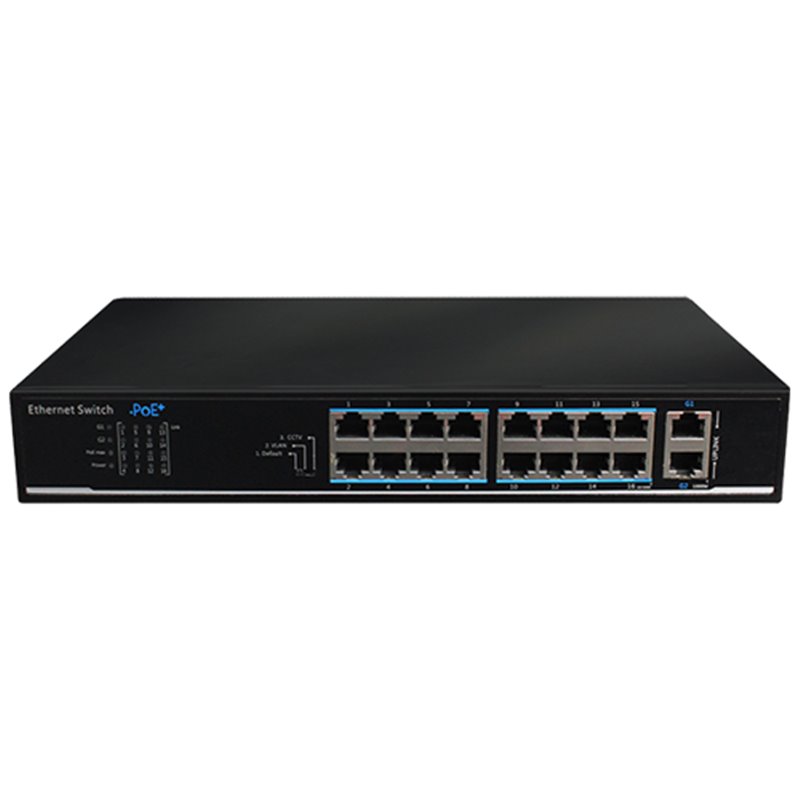 Switch 16 porturi PoE, 2 port uplink, 135W - UTEPO UTP1218-PSB150 Switch 16 porturi PoE, 2 port uplink, 135W - UTEPO UTP1218-PSB150