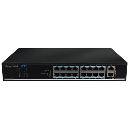 Switch 16 porturi PoE, 2 port uplink, 135W - UTEPO UTP1218-PSB150