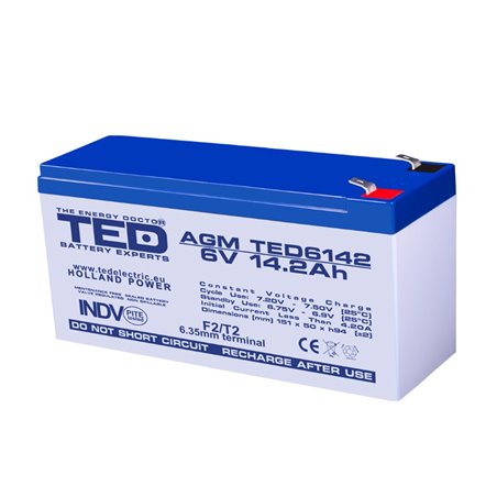 Acumulator AGM TED6142F2 6V 14.2Ah