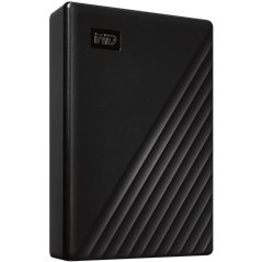 HDD Extern WD My Passport 5TB, 256-bit AES hardware encryption, Backup Software, Slim, USB 3.2 Gen 1 Type-A up to 5 Gb/s, Black