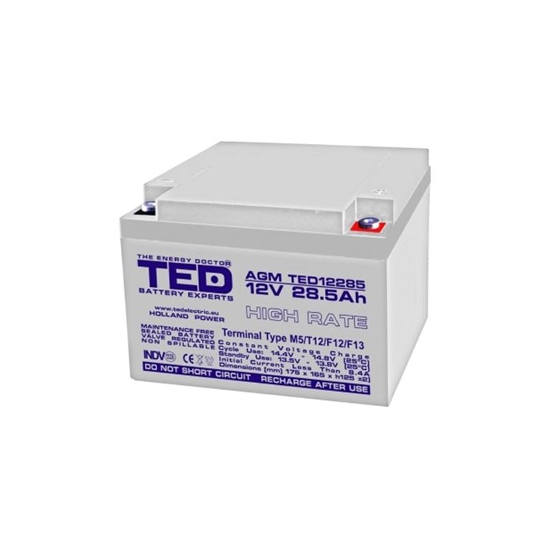 Acumulator AGM TED1228M5 12V 28Ah M5 Acumulator AGM TED1228M5 12V 28Ah M5