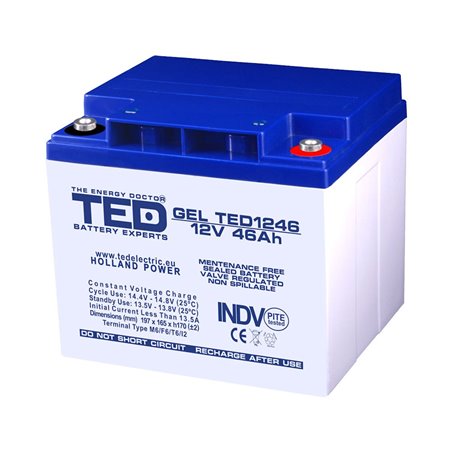 BATERIE GEL TED1246M6 12V 46Ah
