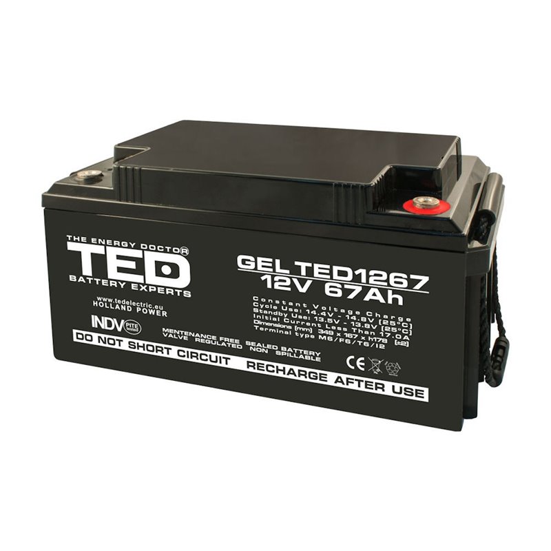 BATERIE GEL TED1267M6 12V 67Ah BATERIE GEL TED1267M6 12V 67Ah