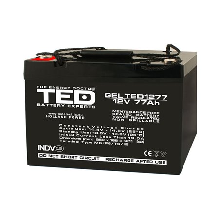 BATERIE GEL TED1277M6 12V 77Ah