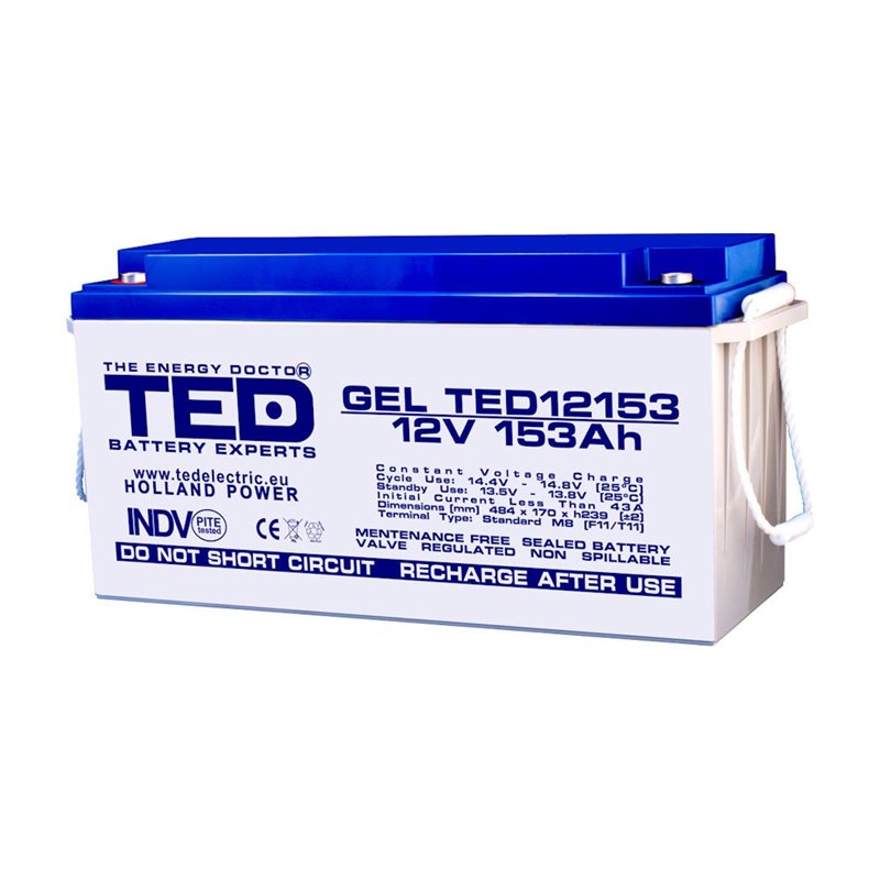 BATERIE GEL TED12153M8 12V 153Ah BATERIE GEL TED12153M8 12V 153Ah