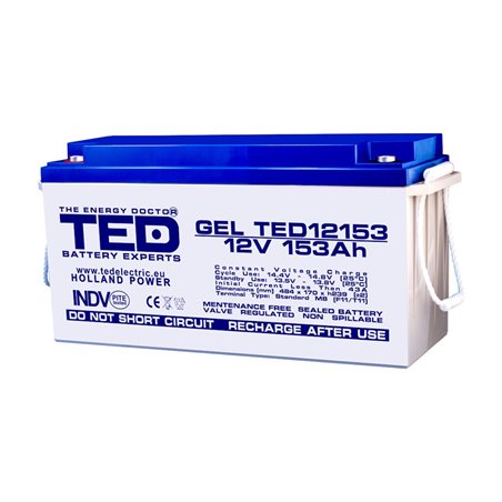 BATERIE GEL TED12153M8 12V 153Ah