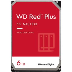 HDD NAS WD Red Plus CMR (3.5'', 6TB, 128MB, 5640 RPM, SATA 6Gbps, 180TB/year)