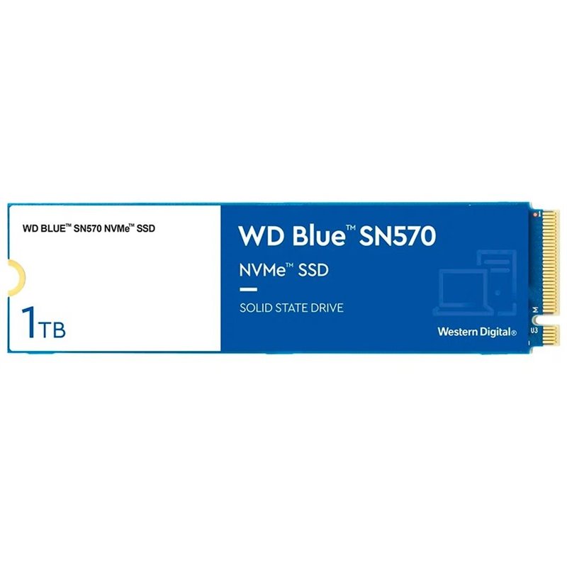 SSD WD Blue SN570 1TB M.2 2280 PCIe Gen3 x4 NVMe TLC, Read/Write: 3500/3000 MBps, IOPS 460K/450K, TBW: 600 SSD WD Blue SN570 1TB M.2 2280 PCIe Gen3 x4 NVMe TLC, Read/Write: 3500/3000 MBps, IOPS 460K/450K, TBW: 600