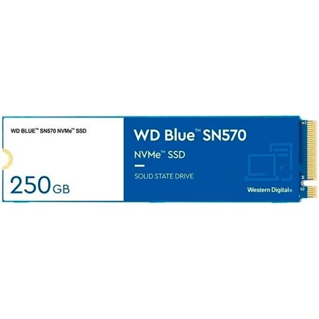 SSD WD Blue SN570 250GB M.2 2280 PCIe Gen3 x4 NVMe TLC, Read/Write: 3300/1200 MBps, IOPS 190K/210K, TBW: 150