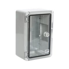 Cutie distributie IP65 din ABS gri, usa transparenta, placa metalica, 300x400x170 mm PP3014
