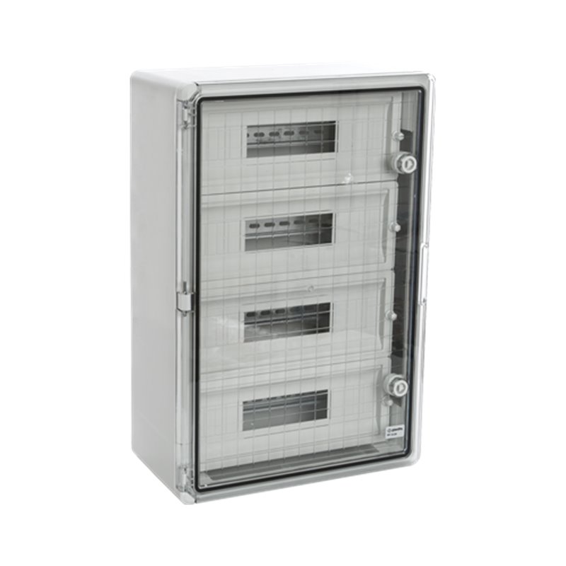 Cutie modulara IP65 din ABS gri, usa transparenta, 2 x 9 module, 250x350x150 mm PP3112 Cutie modulara IP65 din ABS gri, usa transparenta, 2 x 9 module, 250x350x150 mm PP3112