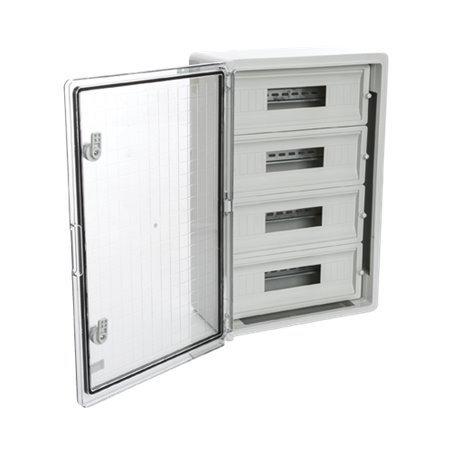 Cutie modulara IP65 din ABS gri, usa transparenta, 2 x 12 module, 300x400x170 mm PP3114