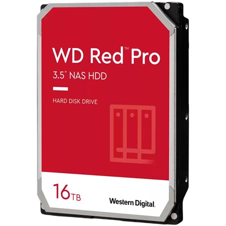 HDD NAS WD Red Pro CMR (3.5'', 16TB, 512MB, 7200 RPM, SATA 6Gbps, 300TB/year)