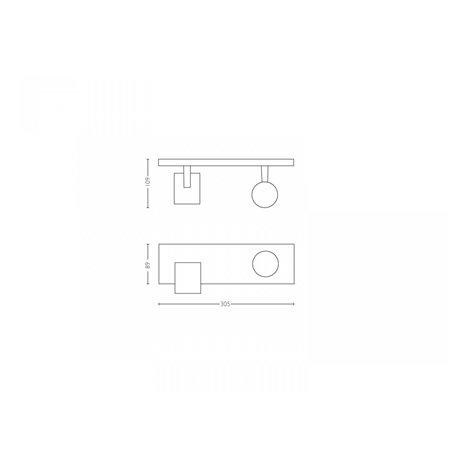 Runner Hue bar/tube white 2x5W 230V