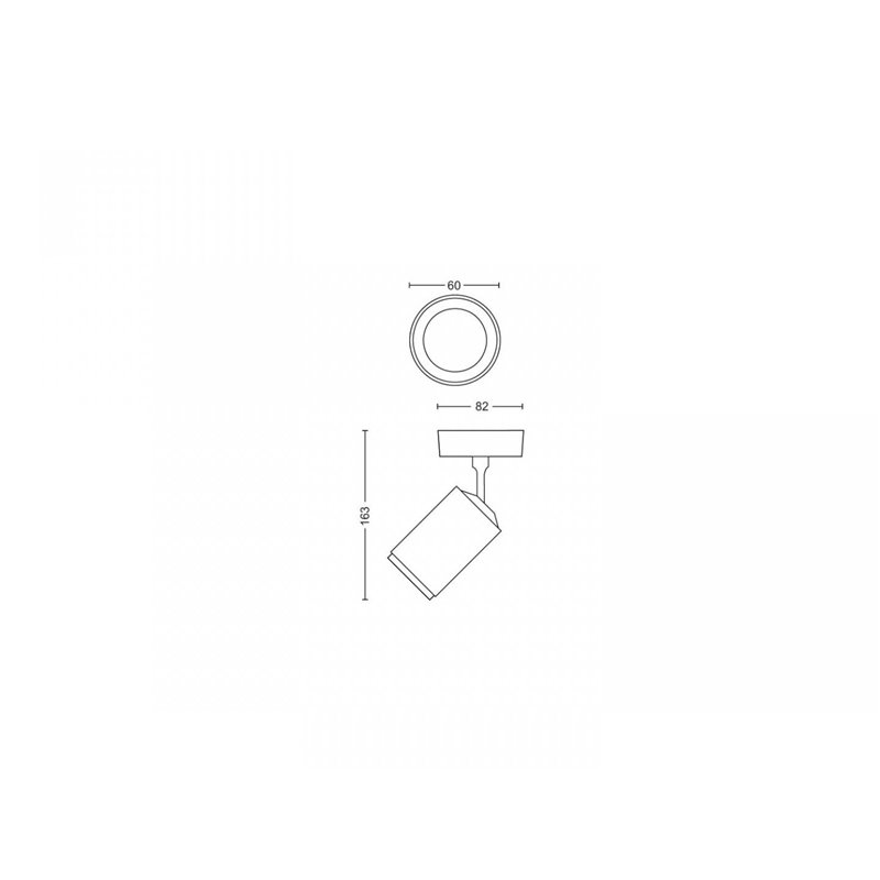Fugato single spot black 1x5.7W 240V
