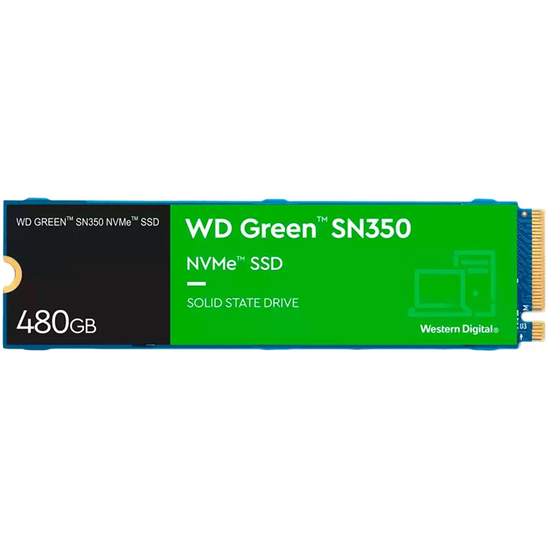 SSD WD Green SN350 480GB M.2 2280 PCIe Gen3 x3 NVMe TLC, Read/Write: 2400/1650 MBps, IOPS 250K/170K, TBW: 60 SSD WD Green SN350 480GB M.2 2280 PCIe Gen3 x3 NVMe TLC, Read/Write: 2400/1650 MBps, IOPS 250K/170K, TBW: 60