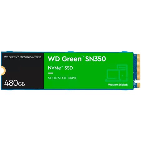 SSD WD Green SN350 480GB M.2 2280 PCIe Gen3 x3 NVMe TLC, Read/Write: 2400/1650 MBps, IOPS 250K/170K, TBW: 60