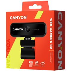CANYON C2 720P HD 1.0Mega fixed focus webcam with USB2.0. connector, 360° rotary view scope, 1.0Mega pixels, built in MIC, Resol