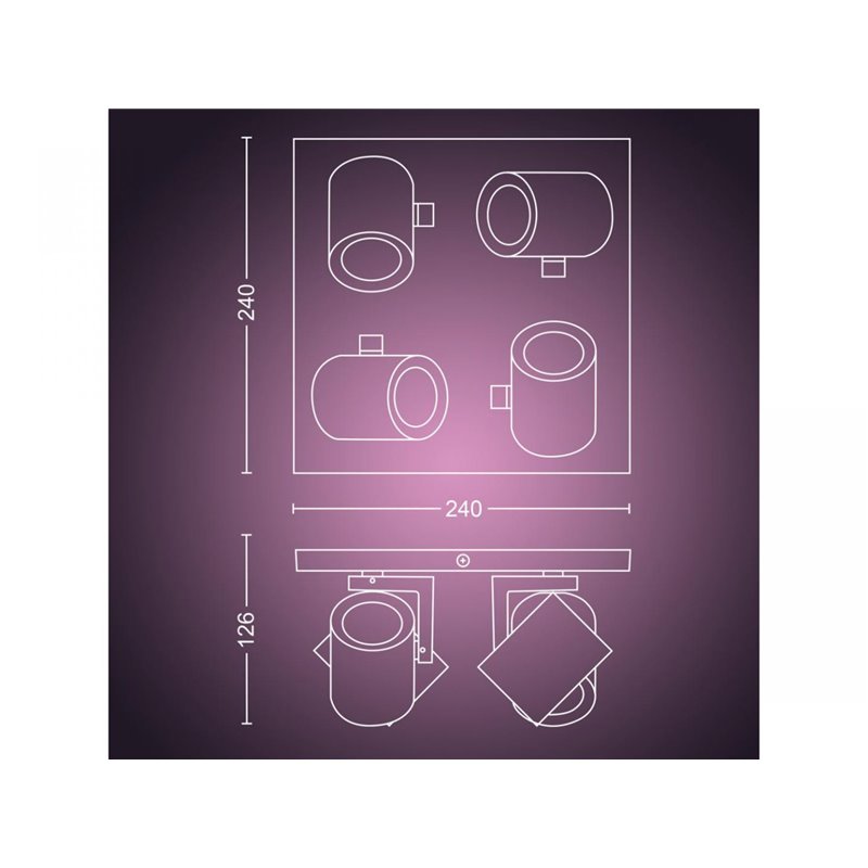 Argenta plate/spiral aluminium 4x5.7W