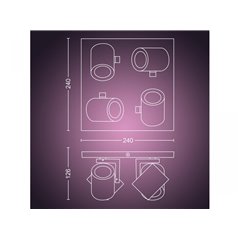 Argenta plate/spiral white 4x5.7W 240V
